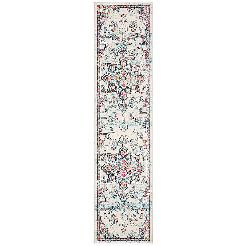 Safavieh Madison Collection 2' x 8' Runner Indoor Area Rug, Machine Made, Cream/Blue (MAD473B-28) image 1