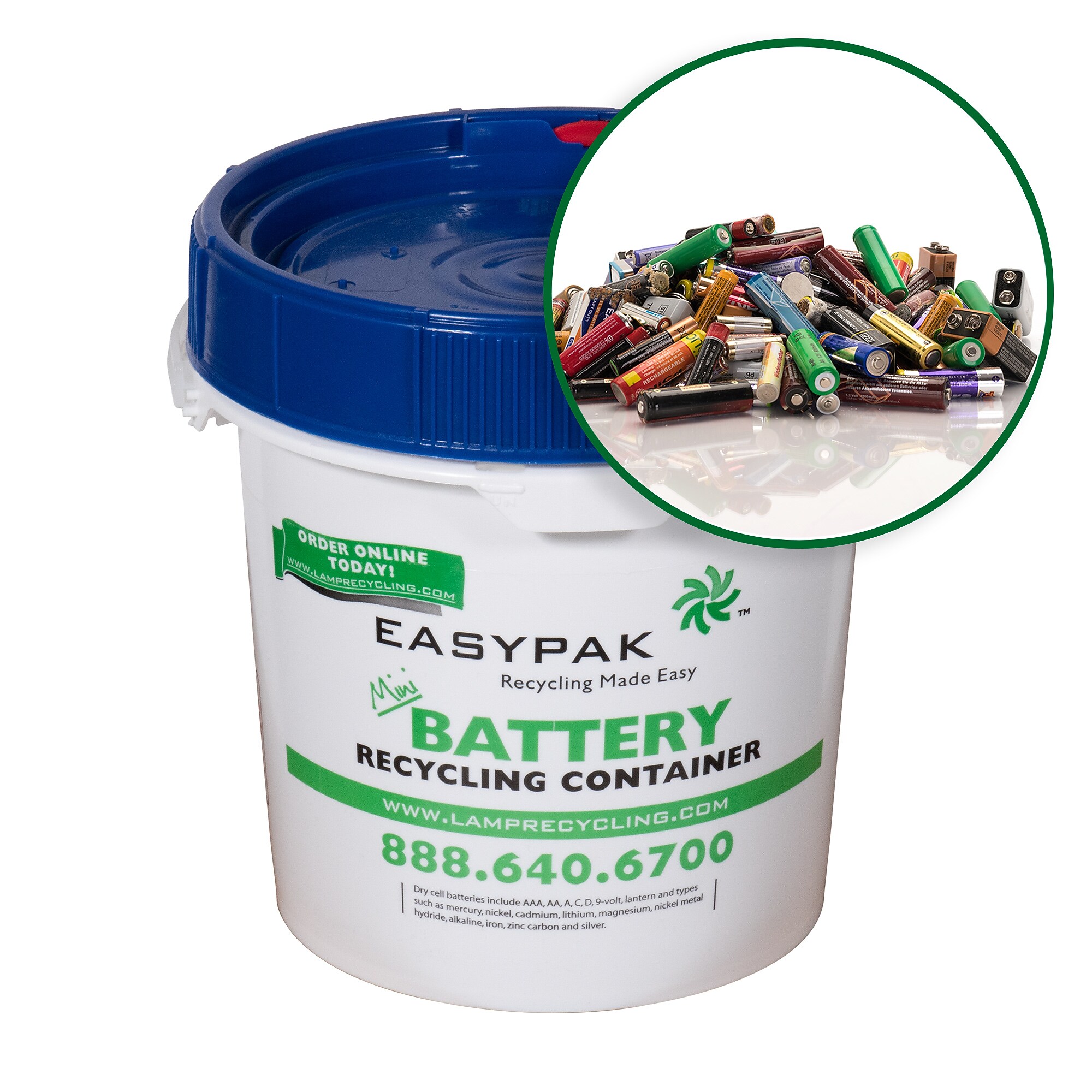 Terracycle Regulated Waste Plastic EasyPak Mini Battery Recycling Container, 1 Gallon, White (510-2100) Sansujyuku sansujyuku.com