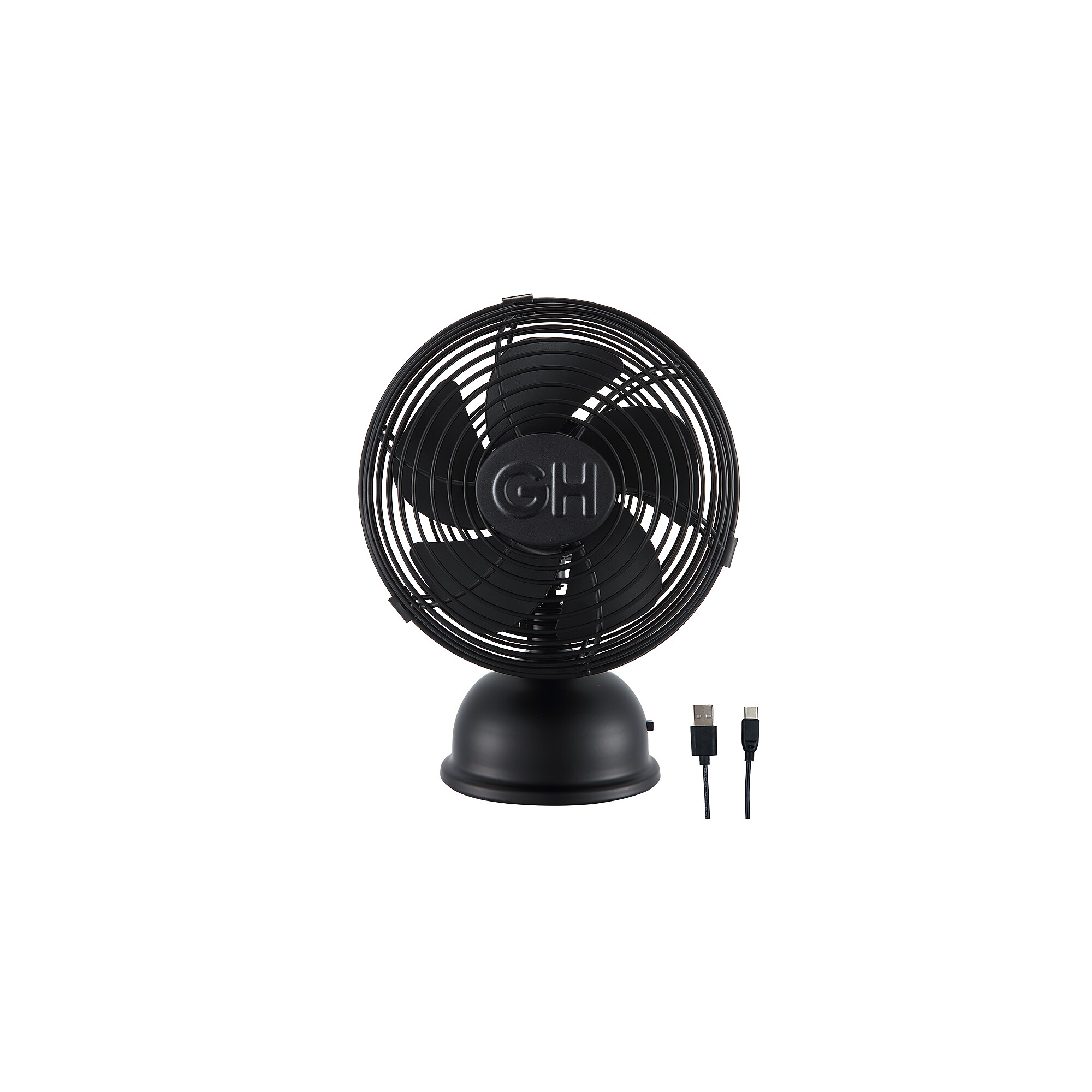 Good Housekeeping Retro 5″ Oscillating Desk Fan, Matte Black (92523) Sansujyuku sansujyuku.com