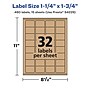 Avery Laser/Inkjet Multipurpose Labels, 1.75" x ", Kraft Brown, 480/Pack (94226)~#|#~515B874C-56BD-4819-996E6E30D0AA142A_sc7