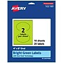 Avery Printable Oval Multipurpose Labels, 4" x 6", Bright Green, 20/Pack (94057)~#|#~515BED20-A60F-48D1-93A7D9E7704BA5EB_sc7