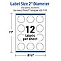 Avery Round Laser/Inkjet Multipurpose Labels, 2" Dia., White, 120/Pack (19479370862)~#|#~5163599D-B748-4C5B-AC8EF08860B895AE_sc7