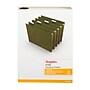 Staples® 100% Recycled Hanging File Folders, Letter, 1/5-Cut Tab, Letter Size, Standard Green, 25/Box (ST116764)~#|#~5163A8C8-8A49-4E9D-A4E18335D605EEE6_sc7