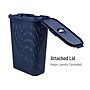 Mind Reader 10.57-Gallon Laundry Hamper with Lid, Plastic, Navy (40HAMP-NVY)~#|#~516B2AFB-89A7-4842-8CE94F5B3550DCED_sc7