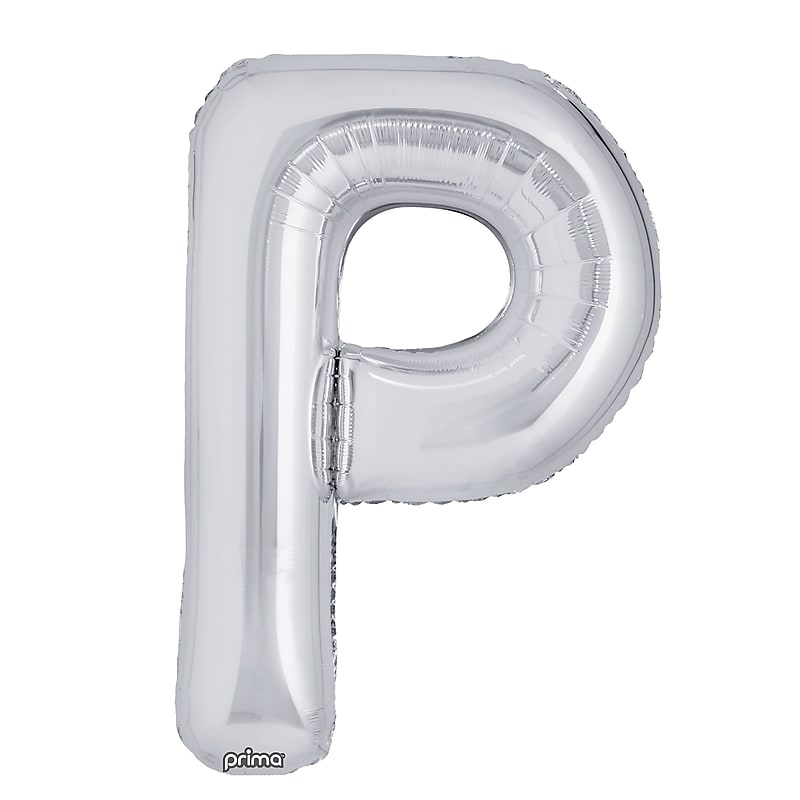 Party City 16" "P" Foil Balloon, Silver, 2/Pack (AM60050279-18) image 1