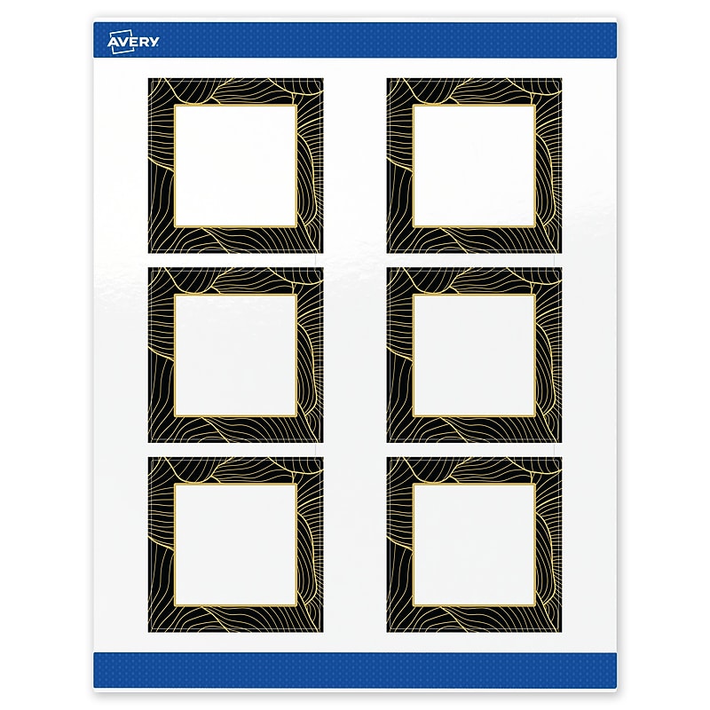 Avery Laser/Inkjet Square Multipurpose Labels, 3" x 3", White, 60/Pack (S00-ETD) image 1