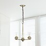 Lalia Home 3-Light 15" Classic Clear Glass and Metal Hanging LED Pendant Chandelier, Antique Brass (LHP-3012-AB)~#|#~517519B4-9355-4BF8-A6931C5736FD362A_sc7