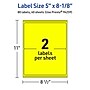 Avery Rectangle Multipurpose Labels, 5" x 8-1/8", Neon Yellow, 80/Pack (94259)~#|#~51762E57-5690-4372-86D0EEE64EBBB429_sc7