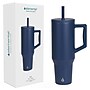 Elemental Commuter Series Stainless Steel Triple Wall Insulated Tumbler with 2 Straws & Handle, 40 oz., Navy Blue (ET40NB8)~#|#~51767E7C-CC4D-45A5-A80E5DC495BA0D3D_sc7