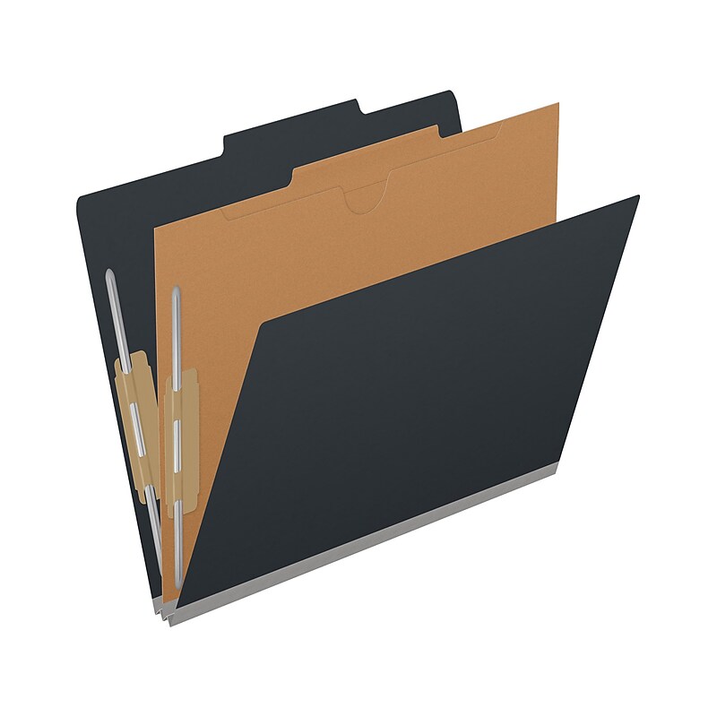 Medical Arts Press Pressboard Classification Folder, 1-Divider, 2" Expansion, Letter Size, Black, 10/Box (DV-T42-14-3BLK-PKT) image 1