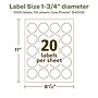 Avery EcoFriendly Laser/Inkjet Circle Multipurpose Labels, 1-3/4" Dia., White, 1000/Box (94509)~#|#~51775D13-9337-4F5A-B020BCCFBD7092D2_sc7