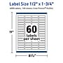 Avery TrueBlock Laser/Inkjet Rectangle Multipurpose Labels, 0.5" x 1.75", White, 6000/Box (94204)~#|#~51807C72-B226-472D-99F2E6B1D3F34CAB_sc7