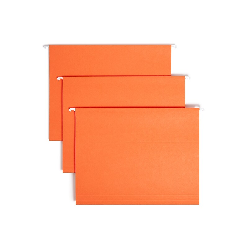 Smead Adjustable Tab Hanging File Folder, 5-Tab, Letter Size, Orange, 25/Box (64065) image 1