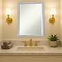 Amanti Art Grace Brushed Nickel Narrow Frame Wall Mirror, 26" x 20" (A42675343053)~#|#~518A0F90-6815-4DE9-A025C54C978DE229_sc7