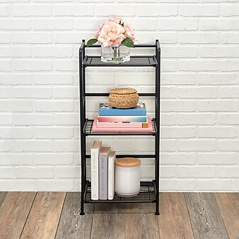 Advantus FlipShelf 3-Shelf Metal Unit, 14.5"W, Black (37635)