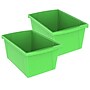 Storex Plastic Medium Classroom Storage Bin, 16.75"x 11.87"x 8.28", Green, Pack of 2 (STX61485U06C-2)~#|#~51904400-C033-49C2-8EA5CA99F02604F0_sc7