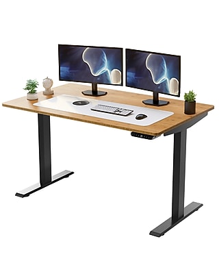 Uncaged Ergonomics Rise Up Dual Motor Electric Standing Desk, Adjustable Height 60x30 Large Sit-Stand Computer Desk for Home Office