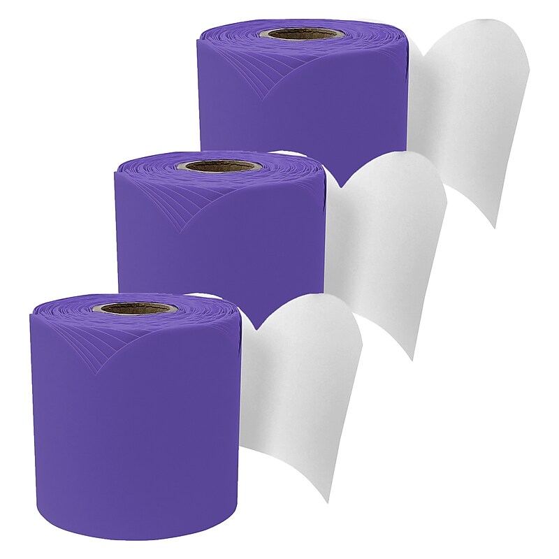 Carson Dellosa Education Rolled Scalloped Bulletin Board Border, 3" x 65', Deep Purple, 3/Bundle (CD-108537-3) image 1