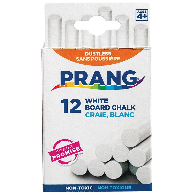 Prang Hygieia Board Chalk, White, 12/Box (31144) image 1