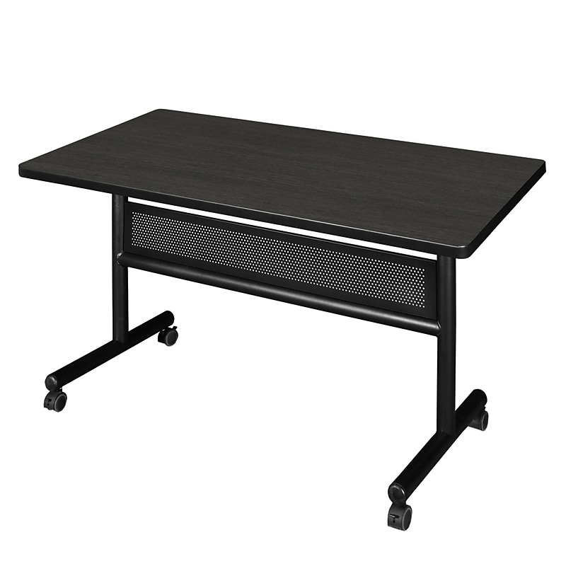 Regency Kobe 48"W x 24"D Foldable Training Room Table, Laminate, With Wheels, Ash Grey (MKFTM4824AG) image 1