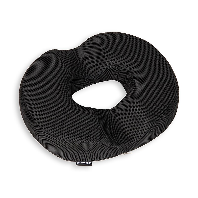 Mind Reader Donut Pillow Seat Cushion with Air-Cloud Technology, Black (DOSEAT-BLK) image 1