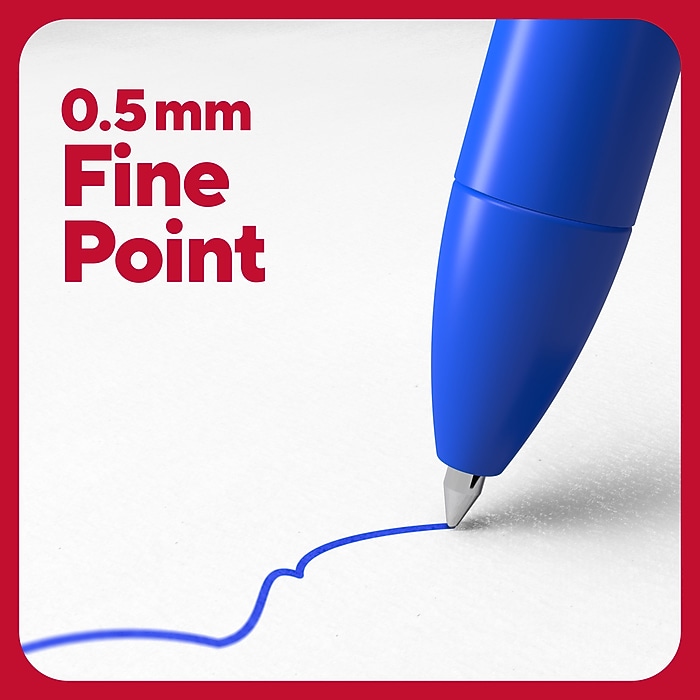 TRU RED Retractable Gel Pens, Fine Point 0.5mm, Blue Ink, 12 Pack