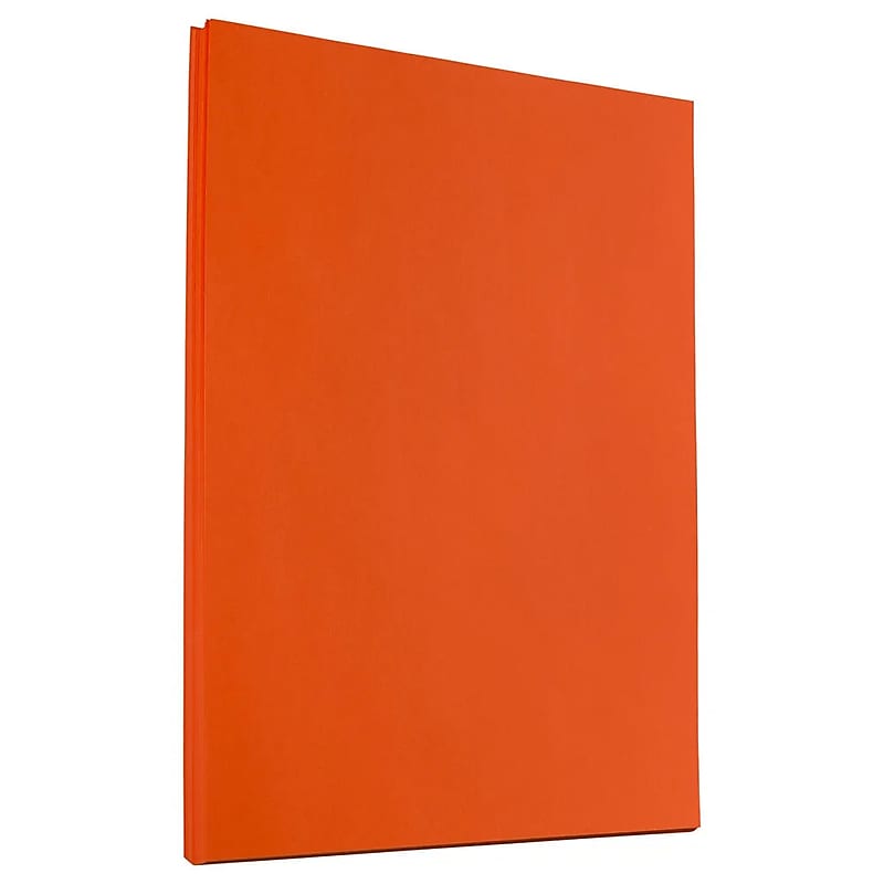 JAM Paper 30% Recycled Smooth Colored 8.5" x 11" Color Copy Paper, 32 lbs. Orange, 50 Sheets/Pack (103655A) image 1