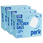Perk™ 13 Gallon Kitchen Trash Bag, 28" x 24", Low Density, 0.9 mil, White, 120 Bags/Box, 3 Boxes/Carton (PK56750CT)~#|#~51AA7B96-5730-4766-930EE7B69E0A2017_sc7