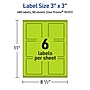 Avery Laser/Inkjet Multipurpose Square Labels, 3" x 3", Bright Green, 480/Box (94101)~#|#~51AB4A55-8C83-416F-88FB74768D44D060_sc7