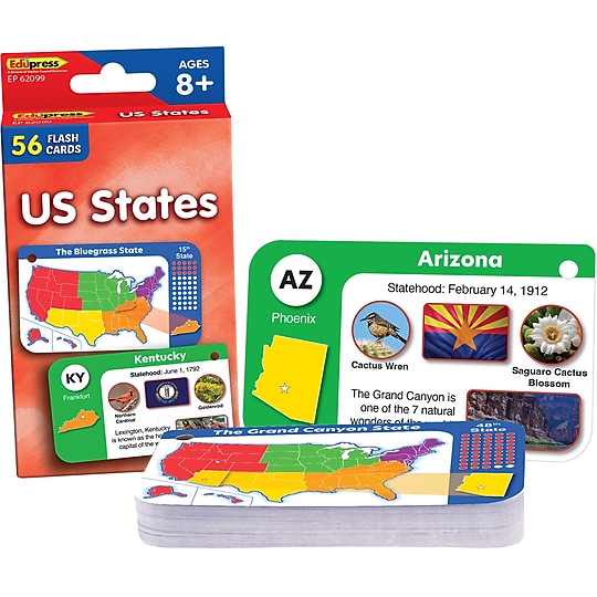 Edupress US States Flash Cards, 56/Pack, 6 Packs/Bundle (TCR62099-6)~#|#~51B109B4-2AB0-4BEC-B3A51A12CBBAFC8F_sc7