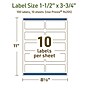 Avery Dissolvable Rectangle Multipurpose Labels, 1.5" x 3.75", Off-white, 100/Pack (94205)~#|#~51B39CD0-7771-4160-8FE612C5272EC70C_sc7