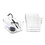Isaac Jacobs Small Plastic Storage Bins with Handles, 4.1" x 6.7" x 9.4", Clear, 4/Pack (PD01-S4)~#|#~51B47D54-F18C-4958-AD56DEBAF1E03A44_sc7