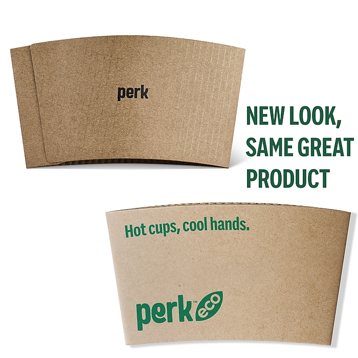 Perk™ Eco Paper Hot Cup Sleeve, Brown, 500/Pack (PK56227) | Staples