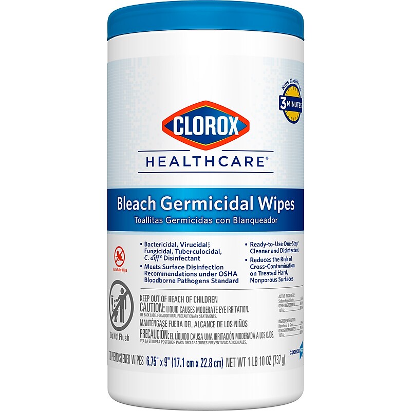 Clorox Healthcare Disinfecting Wipes, 70 Wipes/Canister (35309) image 1