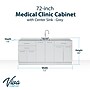 Viva Comfort 36'' H x 72" W Medical Cabinet with Center Sink and 24" W Right Side Desk, 6 Doors, 3 Drawers (90272-CS-GRY-AO)~#|#~51C6DEED-E335-469E-BE9058AE737DA7FD_sc7