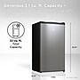 TCL Adjustable Shelves Refrigerator, 3.1 Cu. Ft., Silver (TRM31S4AV)~#|#~51D76612-EC30-4083-BA86FB9626C64EF3_sc7