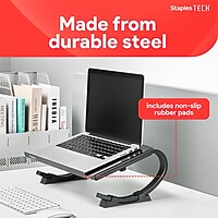 Staples TECH 14.75 x 11.25 Steel Adjustable Laptop Stand