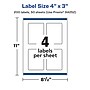 Avery Laser/Inkjet Multipurpose Labels, White, 4 Labels/Sheet, 50 Sheets/Pack (94252-WMP50)~#|#~51E813AB-6597-4EB1-85BC7514AA79013F_sc7