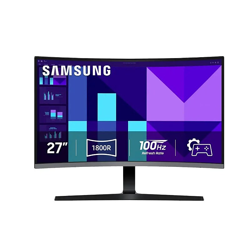 Samsung 27" Curved 100Hz LED Gaming Monitor, Built-in Speakers, Black (LS27D396GANXZA) image 1