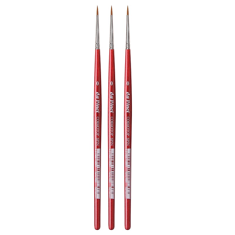da Vinci COSMOTOP-SPIN Watercolor Synthetic Silkpainting Round Brush, 3 /Pack (DVXVA55800-3) image 1