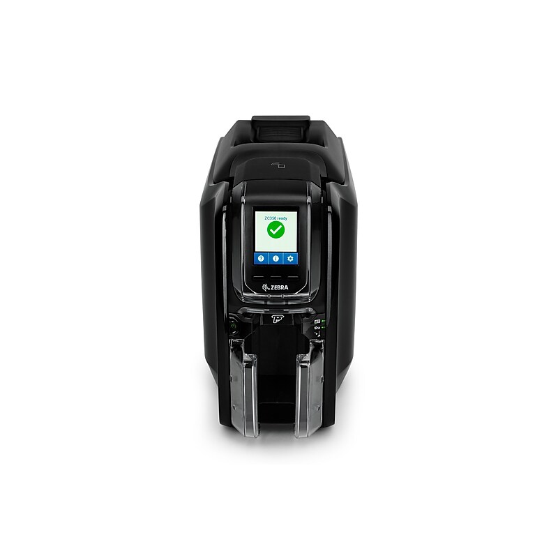Zebra ZC350 Thermal Transfer Card Printer 2” Wide 300dpi, USB/Ethernet, Black image 1