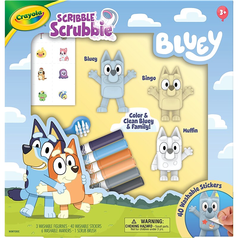 Crayola Scribble Scrubbie Bluey Deluxe, 50 Pieces/Pack (74-0245) image 1