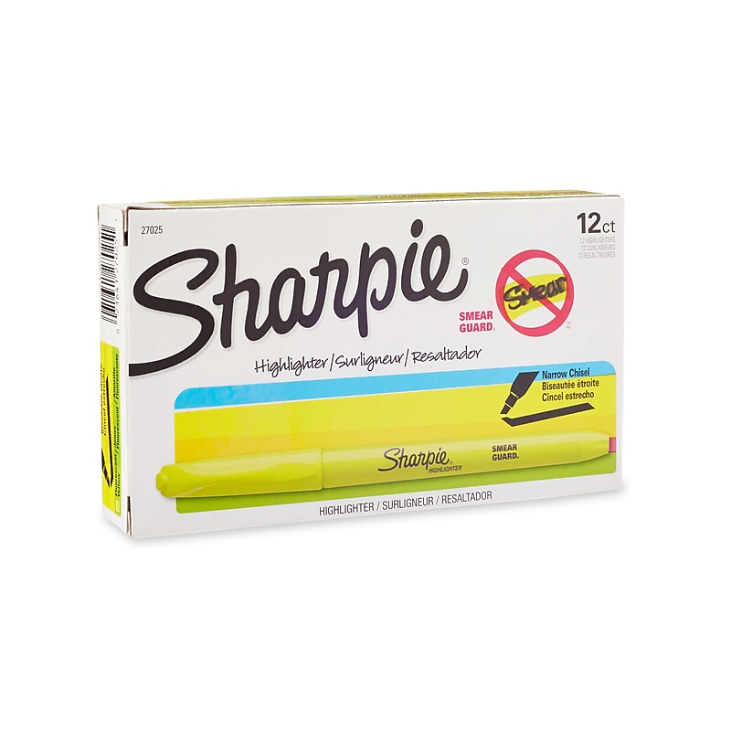 Sharpie Stick Highlighters, Chisel Tip, Yellow, Dozen (27025) image 1