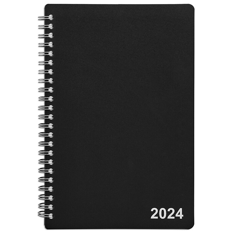 2024 Staples 5" x 8" Weekly & Monthly Planner, Black (ST21490-24) image 1