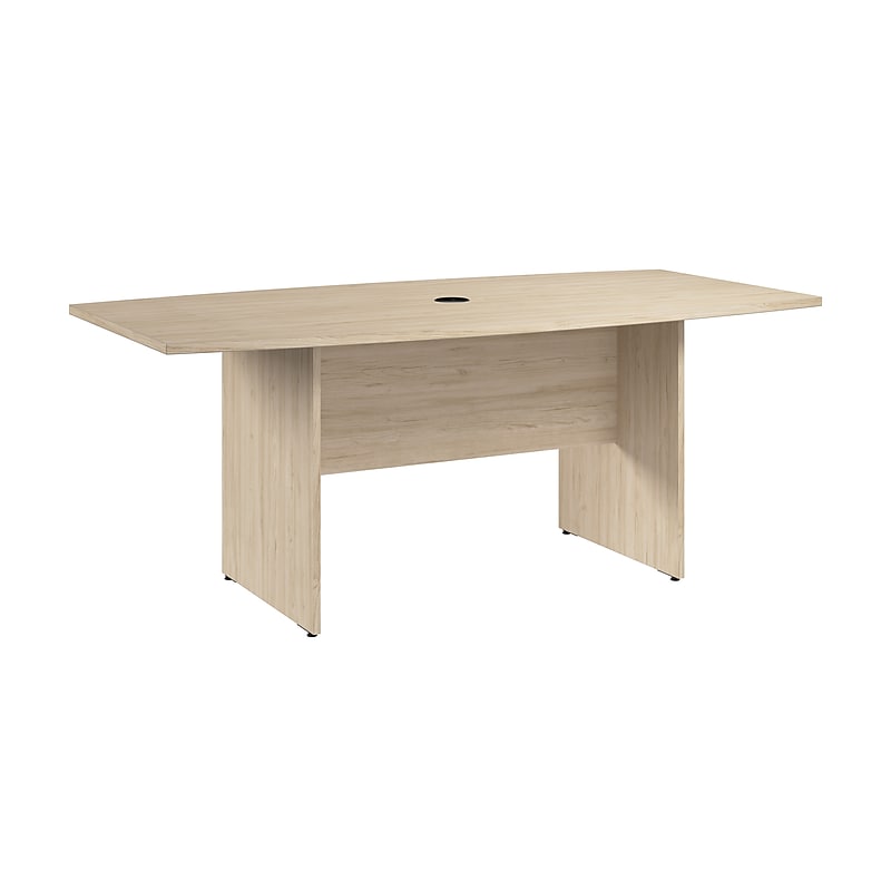 Bush Business Furniture 72"W Boat Shaped Conference Table, Natural Elm (99TB7236NE) image 1