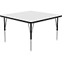 Correll Square Activity Table, 48" x 48", Height-Adjustable, Frosty White/Black (A4848DE-SQ-80)~#|#~52131CE6-5329-4D0C-9FB5D18230742E17_sc7