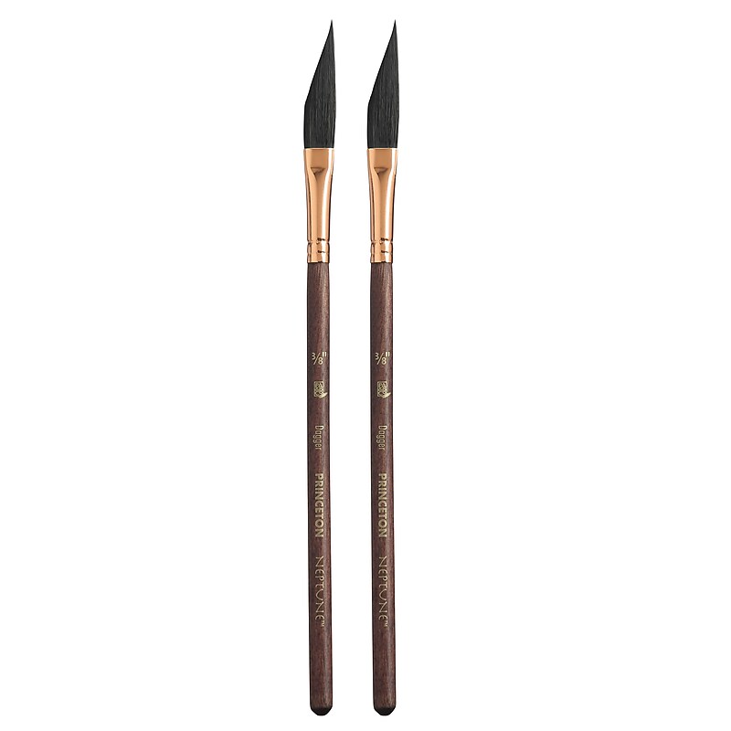 Princeton Neptune Watercolor Synthetic Dagger Brush, 2/Pack (PBXP4750DG038-2) image 1