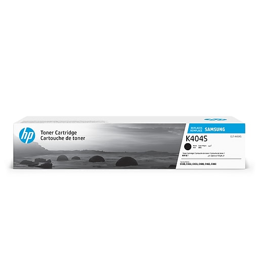 HP Black Toner Cartridge for Samsung CLT-K404S (SU100), Samsung-branded printer supplies are HP-branded | Staples