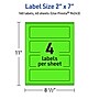 Avery Laser/Inkjet Multipurpose Rectangle Labels, 2" x 7", Neon Green, 160/Pack (94243)~#|#~522450AF-4F52-49F2-8E562A2BCBBBCED9_sc7