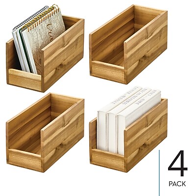 iDESIGN Stackable Wood Storage Bin - Thumbnail 2